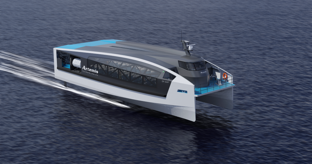 Artemis EF-14 electric hydrofoil transit vessel